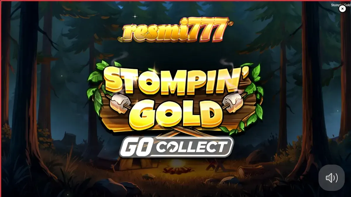 Tampilan layar utama permainan slot Stompin Gold GO Collect dengan karakter yeti dan explorer
